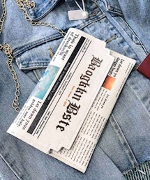 SHEIN | ニュースペーパー柄のバッグ👜コーデのアクセントにいいかな😆📰(クラッチバッグ)