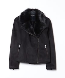 rienda | フェイクスエードファーライダースJK🧥内側がファーでモコモコだから、着膨れしやすい😢インナーは薄目にしないと、、(ライダースジャケット)