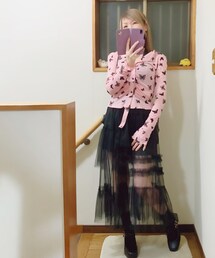 昨日のコーデ🍀 | 昨日の朝、こちらのコーデ投稿したんですが、子供っぽいよな、、💦と思ってわりとすぐに非公開にしました😅でも、せっかく撮ったんで見て貰いたい気持ちもあり、載せときます📸テーマはピンクで可愛く❣️🩷でした(笑)ꉂꉂ🤭蝶々柄好きなんですよ🦋‪🫧(その他)