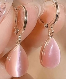 今日のピアス✨️✨️ | ピンクの雫形のピアス‪💧‬(ピアス（両耳用）)