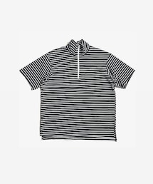 Engineered Garments | SS ZIP TURTLE IPC STRIPE JERSEY | NAVY / WHITE(Tシャツ/カットソー)