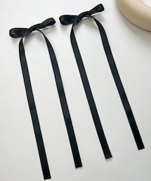 SHEIN | SHEIN ヘアクリップ 黒リボン 18202991(ヘアピン)