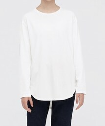 UNIQLO | GIRLSスムースコットンシャツテールT 160(Tシャツ/カットソー)