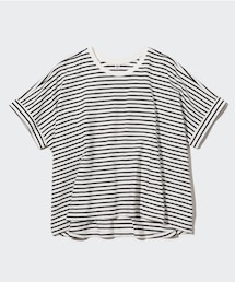 UNIQLO | コットンオーバーサイズボーダーT Lサイズ(Tシャツ/カットソー)