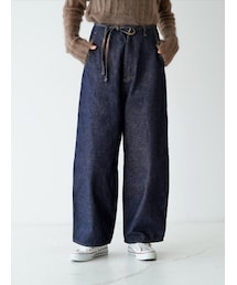 JöICEADDED | ｼﾞｮｲｽｱﾃﾞｨｯﾄﾞ/ﾗｳﾝﾄﾞ ﾜｲﾄﾞ ﾃﾞﾆﾑ ﾄﾗｳｻﾞｰ(【size 1】ｳｴｽﾄ:70cm/ﾋｯﾌﾟ:106cm/裾周り:24cm/わたり:36cm/股上:35cm/股下:60cm)(デニムパンツ)