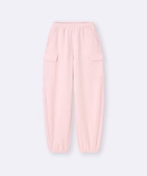 GU | GIRLSパフスウェットカーゴバレルレッグパンツJR(スウェットパンツ)