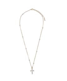 RUBY AND YOU | クロスパールライクネックレス GOLD(ネックレス)