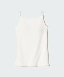 UNIQLO | エアリズムコットンボートネックブラキャミソール 00 WHITE M(キャミソール)