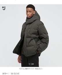 UNIQLO +J | ダウンオーバーサイズパーカ　オリーブ(ダウンジャケット/コート)