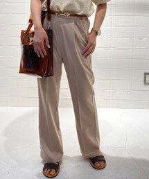 ehka sopo | 【QR】ギンガムチェックパンツ　着用color:モカ　その他color:ミント・イエロー(その他パンツ)