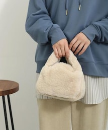 Samansa Mos2 blue | エコファー2WAYミニバッグ(ハンドバッグ)