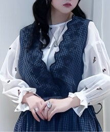 Samansa Mos2 | 小花刺繍2WAYブラウス(シャツ/ブラウス)