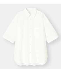 GU | ブロードオーバーサイズシャツ(5分袖)(シャツ/ブラウス)