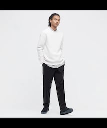 UNIQLO | ウォッシャブルストレッチミラノリブクルーネックセーター OFF WHITE XL(ニット/セーター)