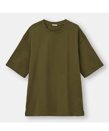 GU | ドライポンチビッグT(5分袖)(Tシャツ/カットソー)