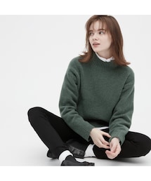 UNIQLO ¥2990 | スフレヤーンモックネックセーター(ニット/セーター)