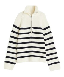 H&M | ハーフジップ リブニットセーター(ニット/セーター)