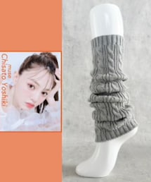 しまむら | ちぃぽぽコラボ なわ柄ニットレッグウォーマー 中灰 444-0639(レッグウォーマー)