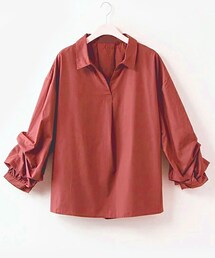 SUREVE | Avail ボリューム袖スキッパーシャツ ローズブラウン(トップス)