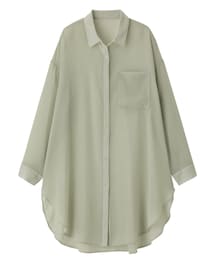 GU | シアーロングシャツ(シャツ/ブラウス)