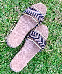 Avail | ジュート風バイカラーフラットサンダル(シューズ)