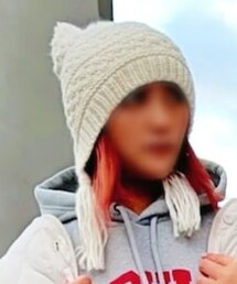 しまむら | 裏ボア後ろ割れウィンターニット帽 濃白 327-2427(ニットキャップ/ビーニー)