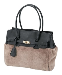 しまむら | chico フェイクファー金具トート 中黒 343-1153(トートバッグ)