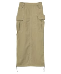 しまむら | しまむら×三原羽衣コラボ サイドドロストカーゴスカート 中緑 522-3870(スカート)