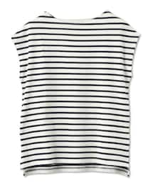 Linoluce | しまむら CカラーボーダーフレンチスリーブT 中紺 521-8515(Tシャツ/カットソー)