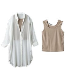 SUREVE | アベイル シアーシャツワンピ+タンクトップセット(シャツワンピース)