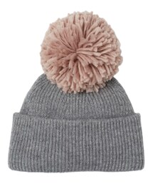 H&M DIVIDED | リブキャップ グレーメランジ/ダスキーピンク(ニットキャップ/ビーニー)