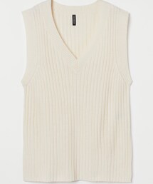 H&M DIVIDED | リブニットプルオーバーベスト(ベスト)