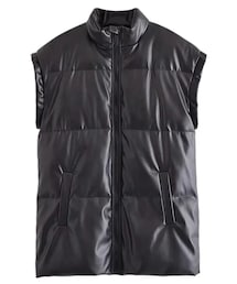 GALAXY | フェイクレザー オーバーサイズ中綿ベスト(ダウンジャケット/コート)