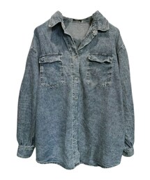 SUREVE | アベイル デニムフラップポケットシャツ 濃水色 420-0756(シャツ/ブラウス)