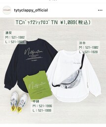 tytyclappy | しまむら TCバック二色ロゴTN 濃灰 521-1983(Tシャツ/カットソー)
