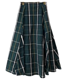 Linoluce | しまむら タフタチェックマーメイドスカート 濃緑 522-0089(スカート)