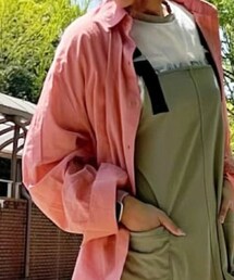 OFALO | しまむら 襟付きビッグシャツ長袖 中桃 527-1030(シャツ/ブラウス)