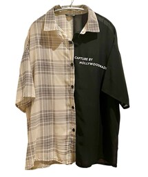 CAPTURE by Hollywood Made | アベイル バックロゴチェック柄切替 シアーシャツ(シャツ/ブラウス)