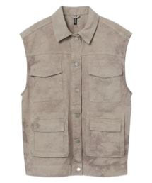 H&M DIVIDED | ツイルベスト グレージュ(ベスト)