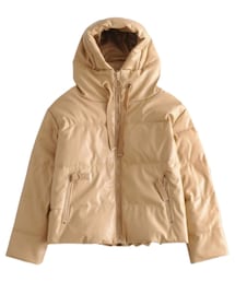 GALAXY | フェイクレザー　中綿ジャケット　ベージュ(ダウンジャケット/コート)