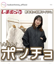 Hudson honey | しまむら キルトポンチョ 濃黒 528-0565(ポンチョ)