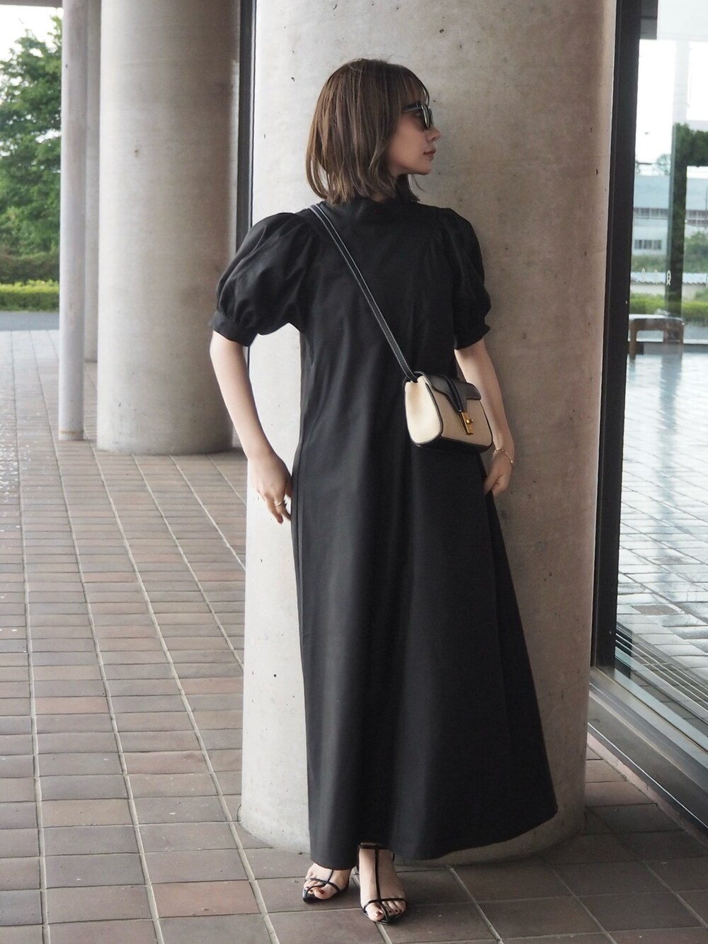レインボー ワンピース ストライプ パフスリーブ 春 コーデ 1683922145.jpg