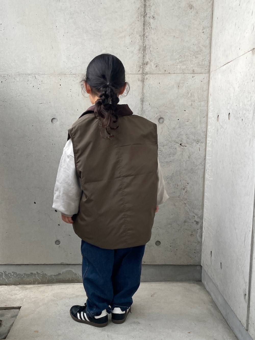 ioooさんの「【別注】＜UNIVERSAL OVERALL＞TJ EX ボーダープルオーバー 100cm-130cm（UNIVERSAL OVERALL）」を使ったコーディネートの3枚目の写真