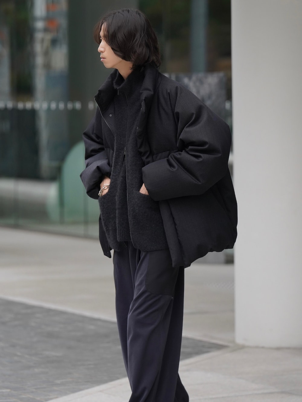 WOOL DOBBY PUFFER 【Sサイズ】 LIDNM WOOL DOBBY PUFFER VEST LIDNM