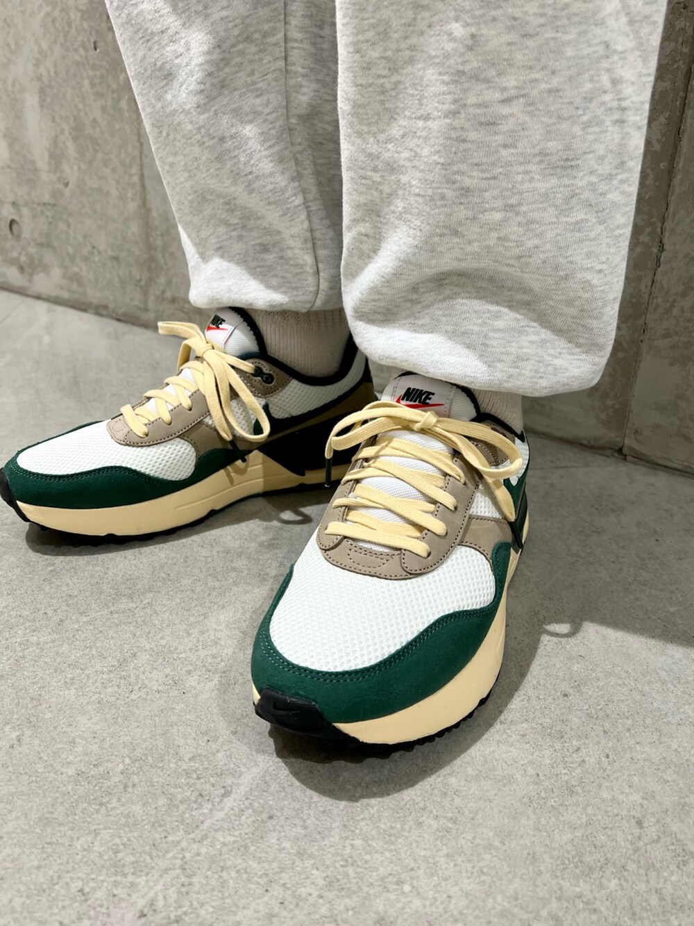 ブラック系のマウンテンパーカー、ブルー系のシャツ/ブラウス、グレー系のスウェットパンツを着用したメンズの春コーディネートの3枚目の写真