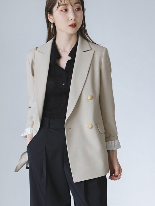 ウールMIXツイルピークドラペルジャケット ブラウン　38 MAISON SPECIAL ジャケット テーラードジャケット 「UNISEX