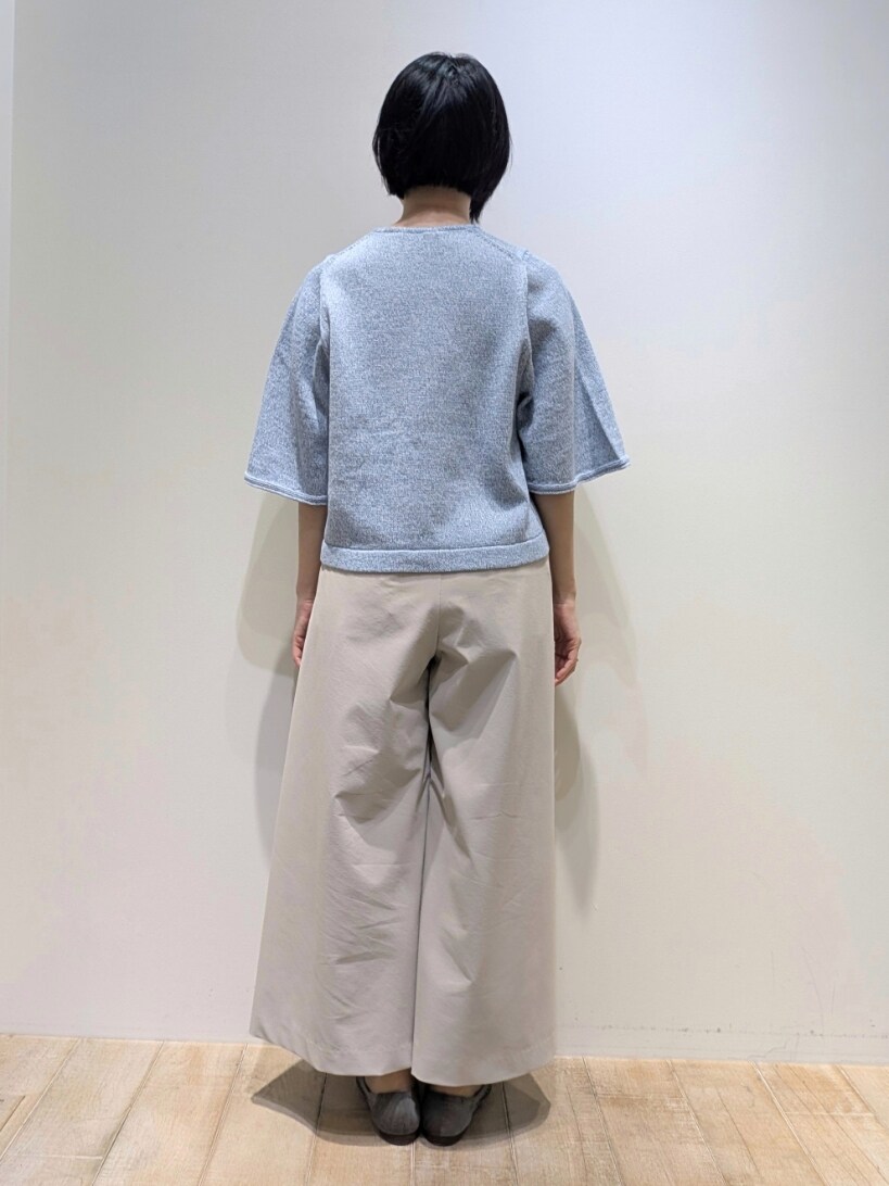 ブルー系のTシャツ/カットソー、ベージュ系のその他パンツを着用したレディースの春コーディネートの3枚目の写真