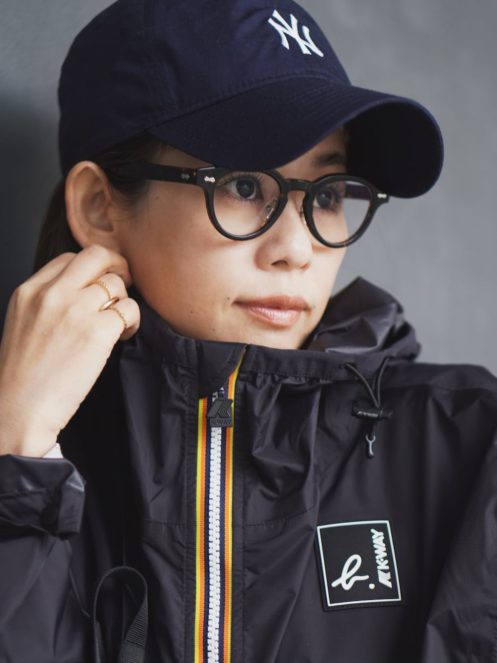 yuki｜K-WAY x agnès b.のレインコート/ポンチョを使った