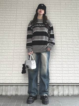 matinkim ニット Matin Kim マーティン キム ジップアップニット セーター 長袖