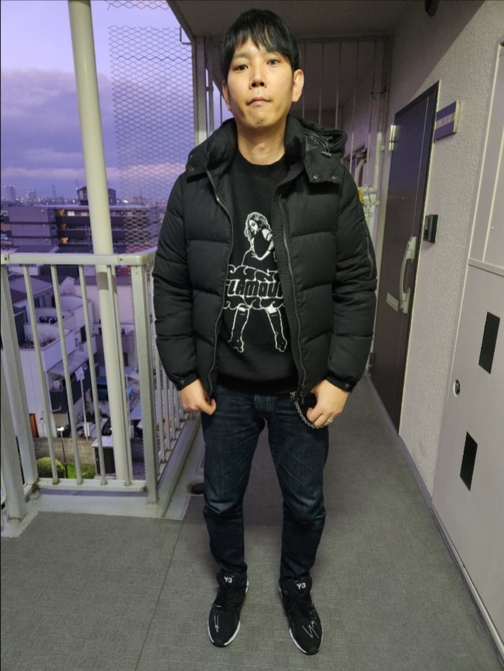 「タトラス、ヒステリックグラマー、リーバイスMade&Crafted、Y-3、冬コーデ、KRAZウールダウン、VIXEN GIRLジャガードセーター、511MADE IN JAPAN、FYW S-97、ウォレットチェーン、SHIPS別注、正解かも、値段高騰」｜「TATRASのアイテム（ダウンジャケット/コート、ブラック系）」を使った、akkunn_akkunnさん（メンズ・180cm）の冬コーディネートの3枚目の写真